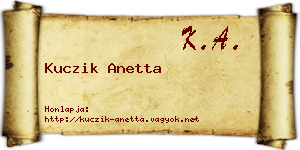 Kuczik Anetta névjegykártya